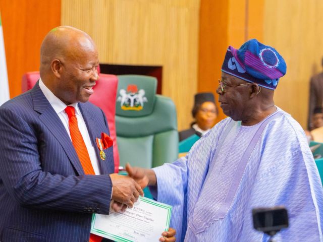 Tinubu confers GCON Akpabio 2
